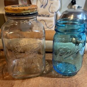 Ball Blue Glass mason and Alta coffee Jar